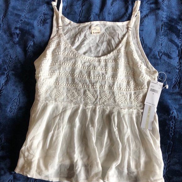 NWT Flowy White O’Neill Adjustable Strap Tank Sz M - Picture 3 of 6